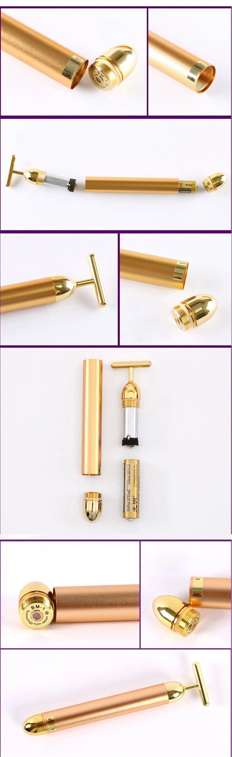 24K Gold Vibrating Face Roller