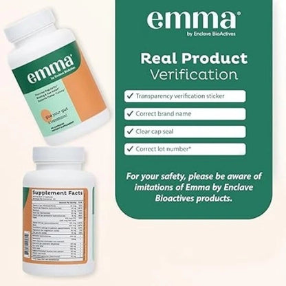(2 pack)Emma Bloating &amp; Gas Relief Supports Flatter Tummy by Enclave BioActives – 60 Capsules