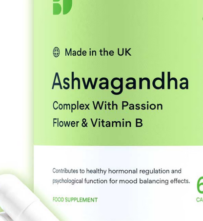 Bettervits KSM-66 Ashwagandha Complex Capsules With Passion Flower and Vitamin B6 - 60 Capsules Fit And Glow
