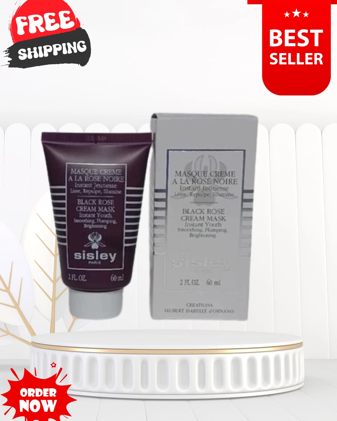 New Black Rose Cream Mask by Sisley Paris Instant Youth 2 oz 60ML Sealed