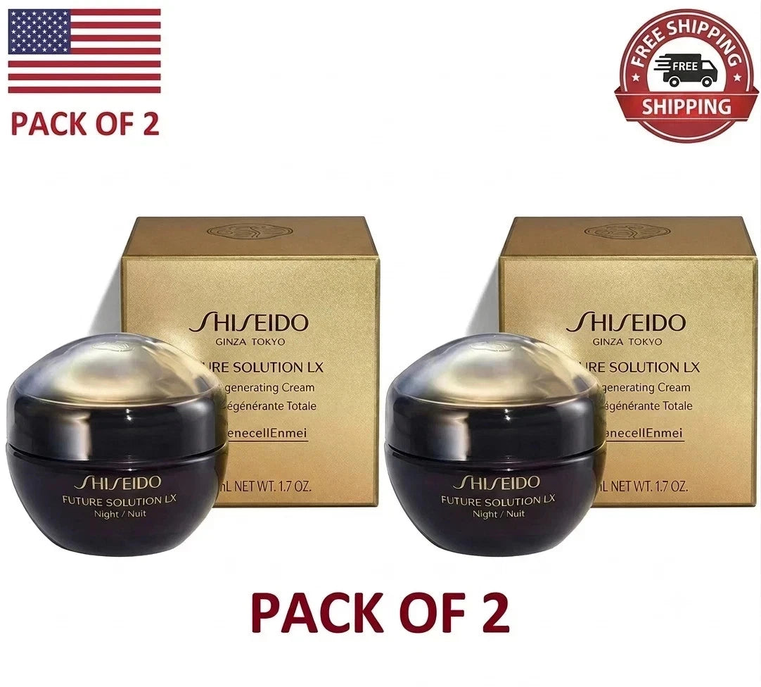 Shiseido Future Solution LX Total Regenerating Cream 50 ml/1.7 oz 2 Pack Fit And Glow