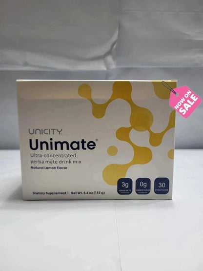 Unicity Unimate Lemon Flavor Supplement – Pack of 30 – New – Free Shipping