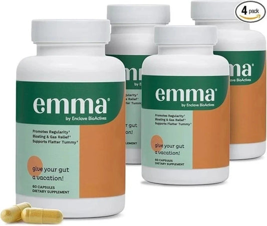 Emma Gut Health Doctors Endorsed Supplement – 4 Pack, 60 Capsules Each