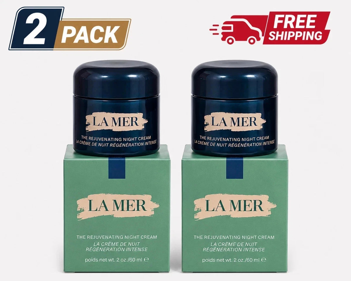 2 PACK La Mer The Rejuvenating Night Cream 2 fl. oz/60ml factory Sealed Pack NIB Fit And Glow