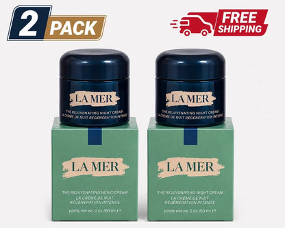 2 PACK La Mer The Rejuvenating Night Cream 2 fl. oz/60ml factory Sealed Pack NIB Fit And Glow