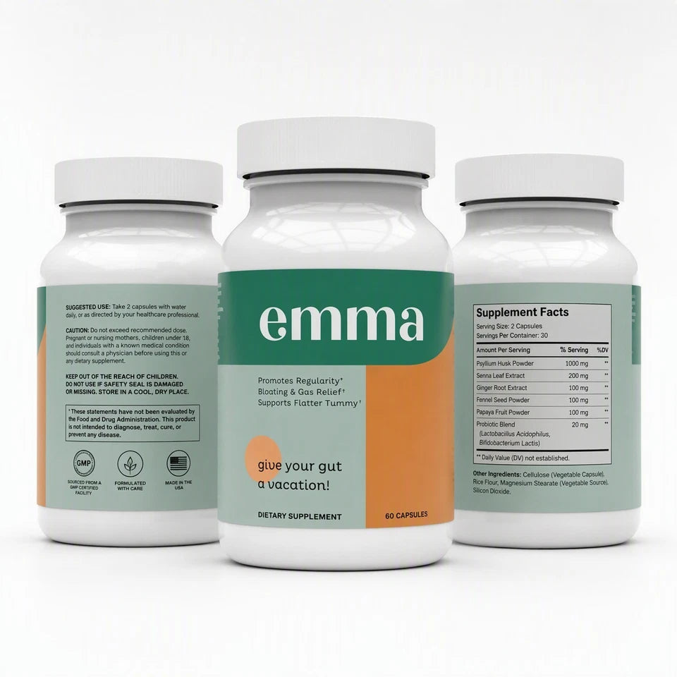 1-3Pack EMMA Supplement Gut Health Gas and Bloating Relief Constipation Detox Fit And Glow
