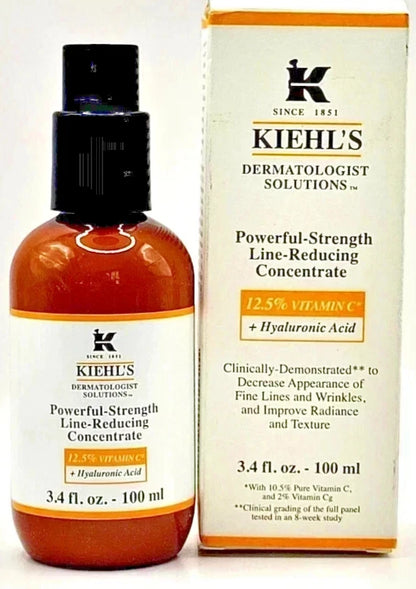 2 PACK Kiehl's POWERFUL-STRENGTH Line Reducing Concentrate. 3.4 oz/100 ml Vitamin C