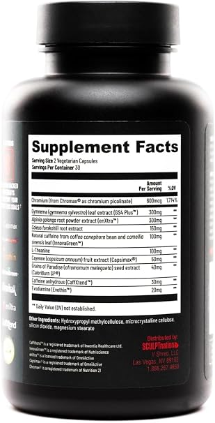Sculpt Nation Burn Thermogenic Fat Burner for Men & Women, 60 Veggie Pills Fit And Glow